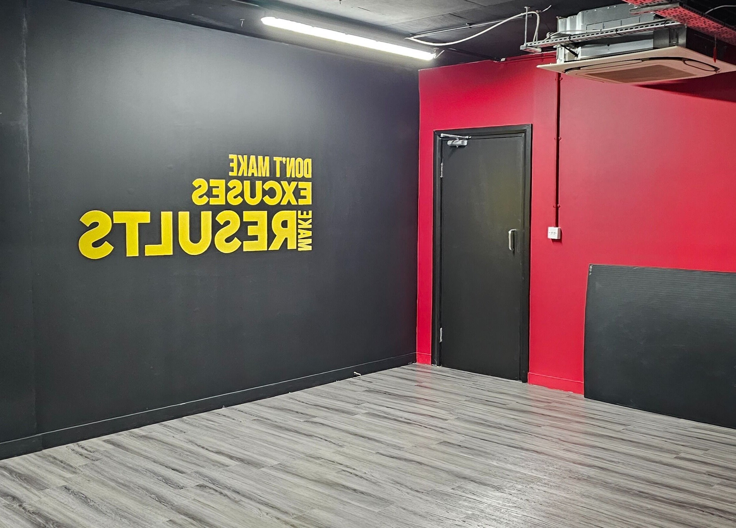 Motivational quote on the wall at Wembley Fitness, Wembley, England, GB boosting encouragement.