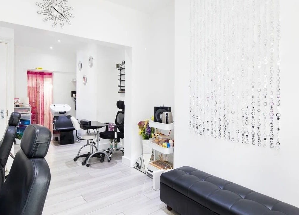 Stylish interior of The Beauty Bar Wembley, featuring modern decor in Wembley, England, GB.