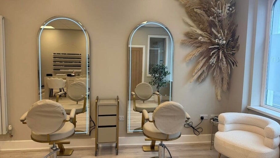Chic salon interior with stylish mirrors at Nails & Beauty by Lucy, Ramey, Isle of Man, IM.
