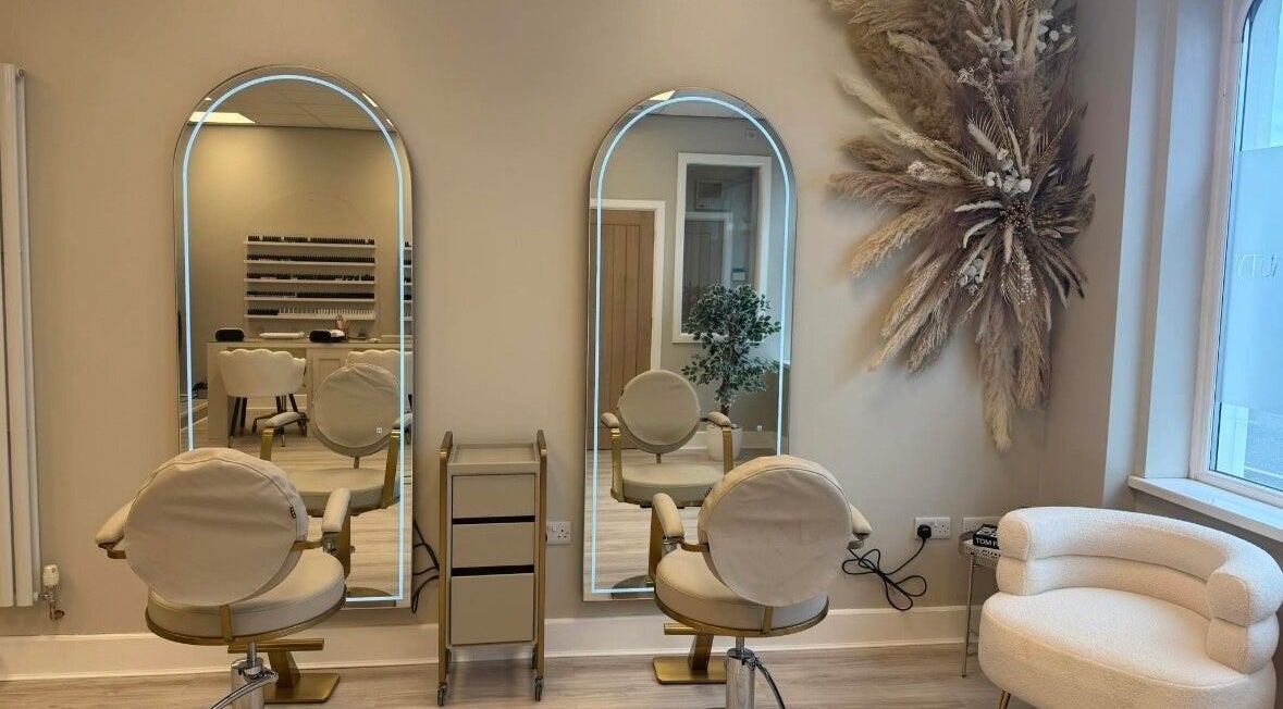 Chic salon interior with stylish mirrors at Nails & Beauty by Lucy, Ramey, Isle of Man, IM.