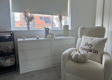 Ab.aesthetics cozy beauty room with plush chair and decor in Clifton Upon Dunsmore, England, GB.