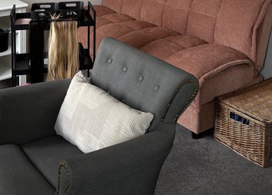 Comfortable seating area at Beloved Locks Hair - Hook Salon, Hook, England, GB, showcasing modern and cozy design.