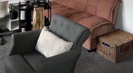 Comfortable seating area at Beloved Locks Hair - Hook Salon, Hook, England, GB, showcasing modern and cozy design.
