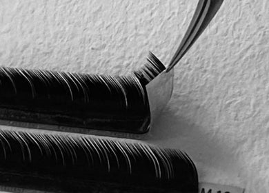 Close-up of individual eyelashes at Herr Artistry in Hamilton, Ontario, CA. Quality lash extensions available.