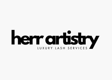 Herr Artistry logo showcasing luxury lash services in Hamilton, Ontario, CA.