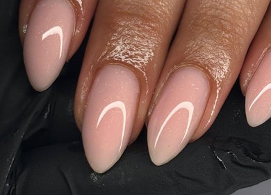 Elegant pink manicure with glossy finish at NF Artistry, Cape Town, Western Cape, ZA.