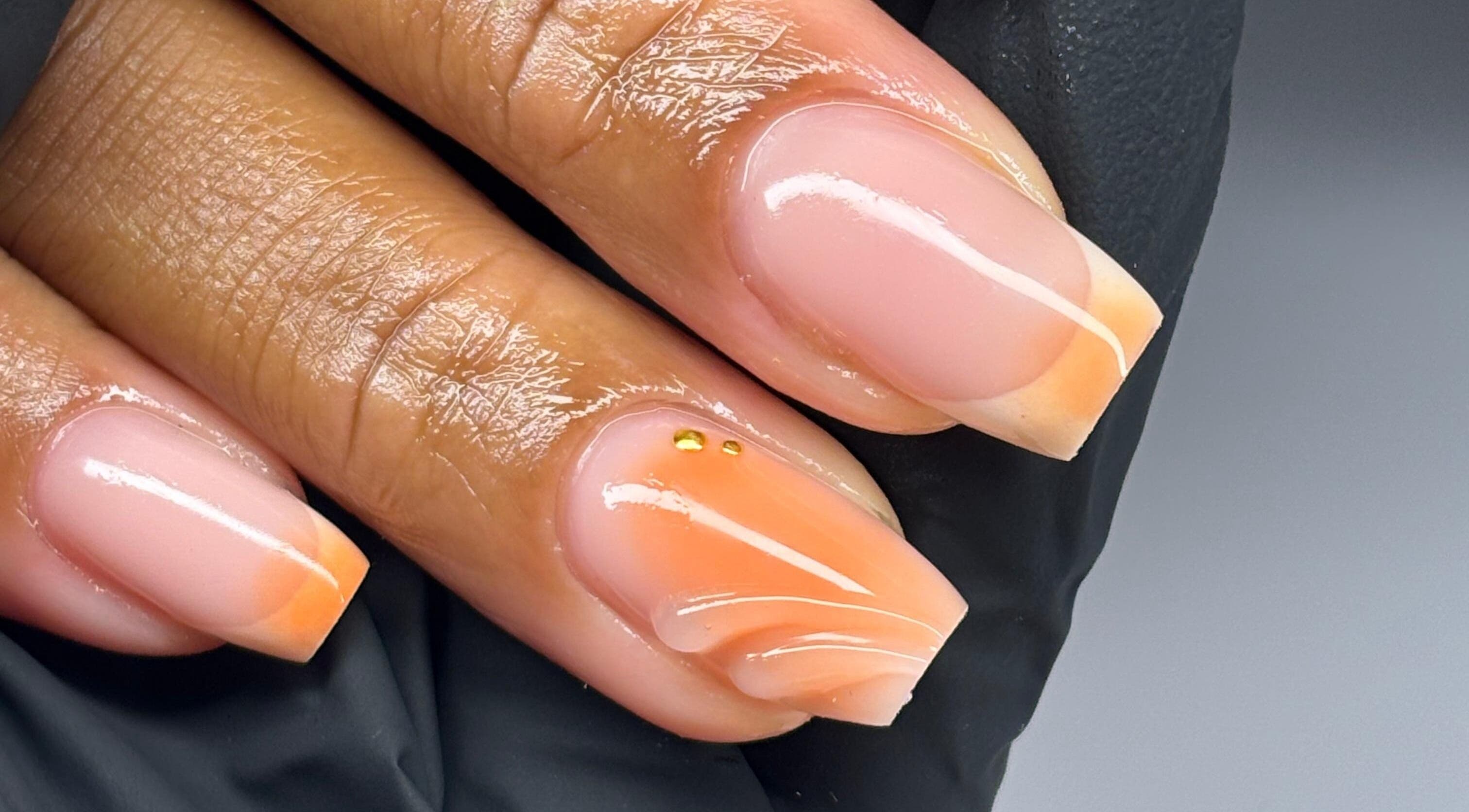 Elegant ombre nails with gold accents at NF Artistry, Cape Town, Western Cape, ZA.
