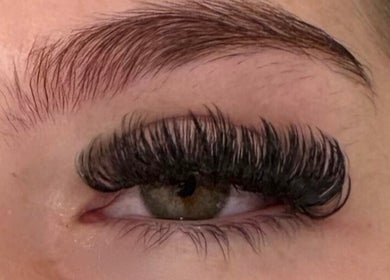 Close-up of crafted lashes at The Luxe Lounge Lash & Brows, Cardiff, Wales, GB showcasing artistry.