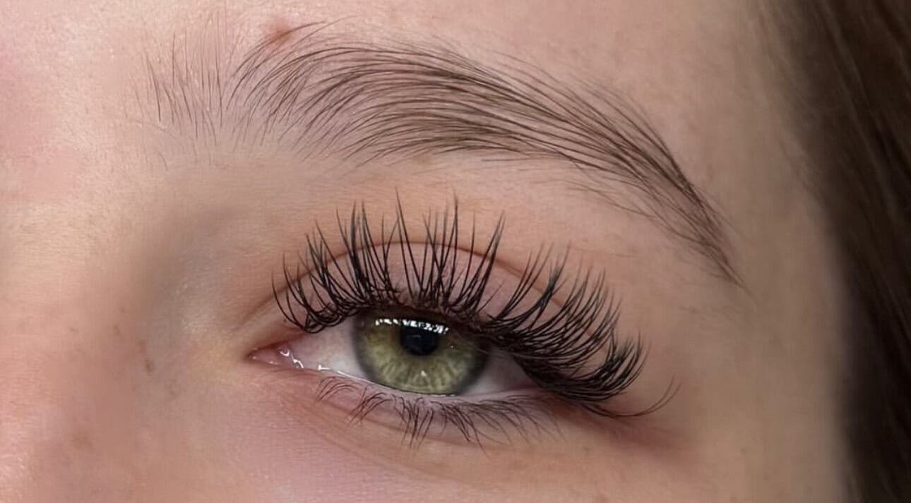 Close-up of long, lush lashes from The Luxe Lounge Lash & Brows in Cardiff, Wales, GB.