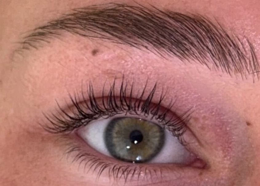 Perfectly shaped brow and lashes at The Luxe Lounge Lash & Brows, Cardiff, Wales, GB.