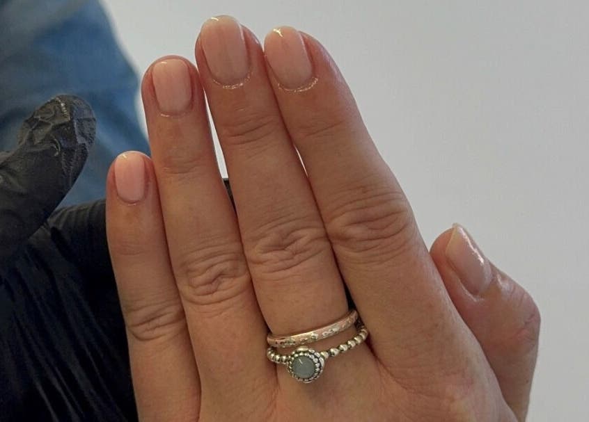 Manicured nails with rings at The Luxe Lounge Lash & Brows, Cardiff, Wales, GB display elegance.