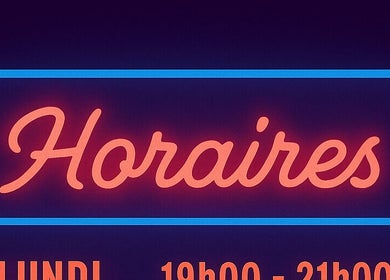 Horaires lumineux d'Al’Barbiere Malmedy, Malmedy, Région Wallonne, BE. Affiche néon moderne.