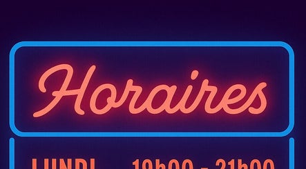 Horaires lumineux d'Al’Barbiere Malmedy, Malmedy, Région Wallonne, BE. Affiche néon moderne.