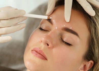 Aesthetic treatment at Transfigure Medical Aesthetics in Stockport, England, GB, showing precision skincare practice.
