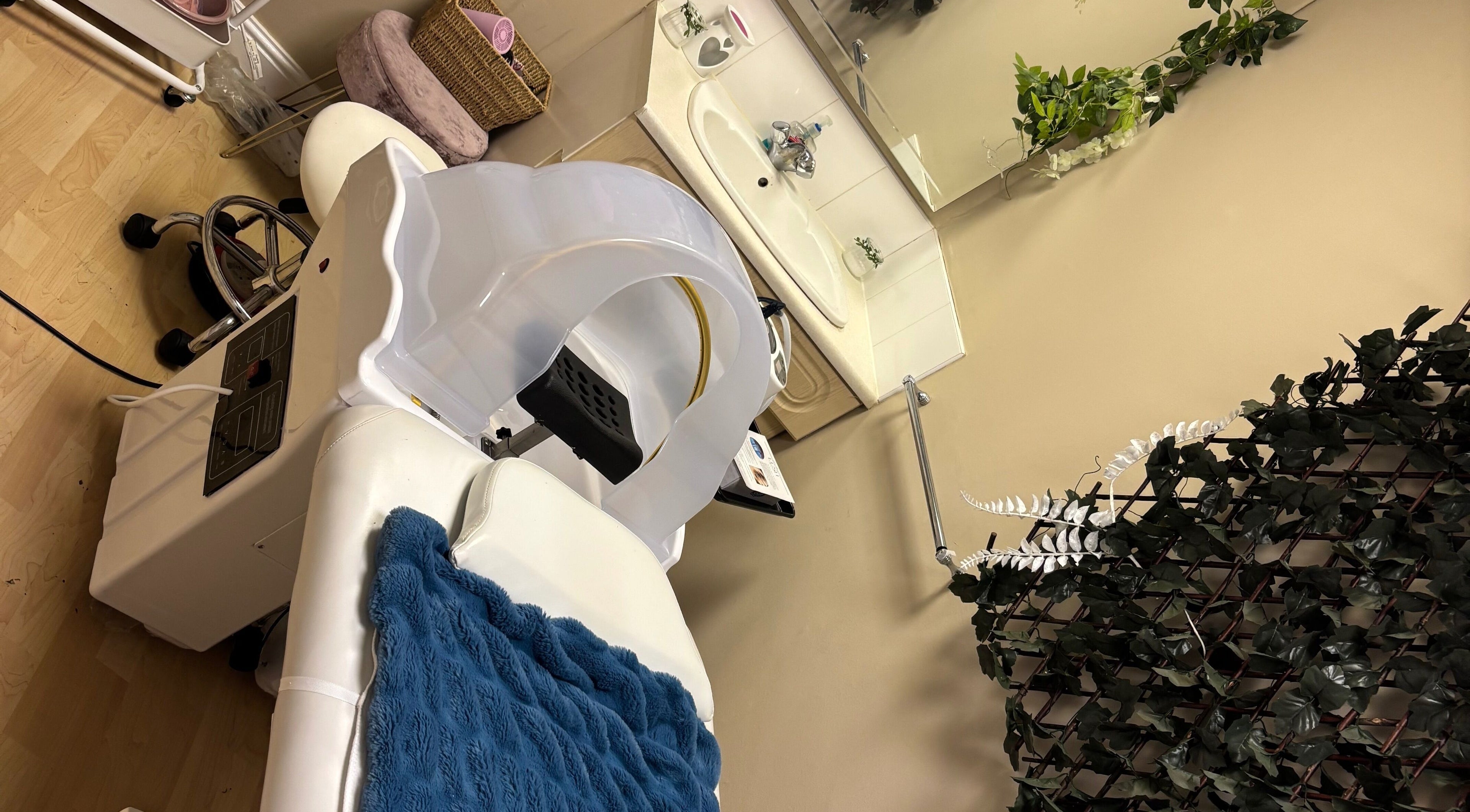 Relaxing treatment area at Lush Beauty in Stafford, England, GB, showcasing modern equipment and calming decor.