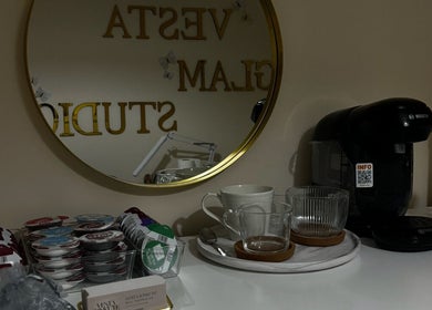 Elegant coffee setup at By.vestajonkute, Liverpool, England, GB, reflecting warmth and hospitality.