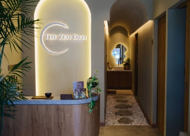 Inviting reception of The Zen Den Massage & Beauty Bali at Bali, Bali, ID with calming ambiance.