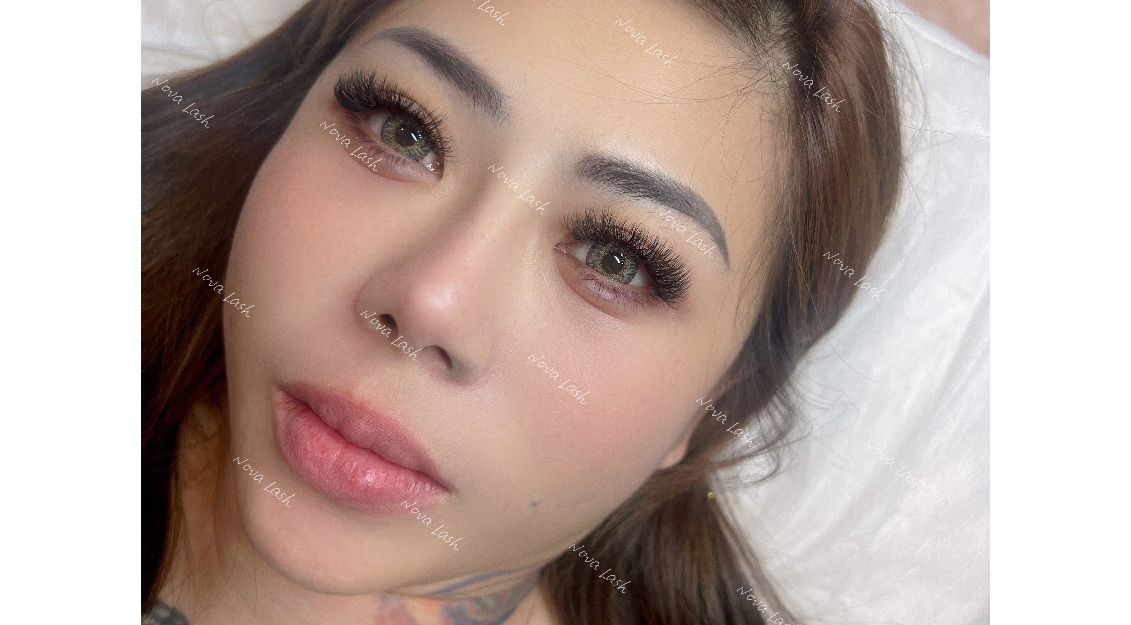 Close-up of beautifully extended lashes at Nova Lash, Singapore, Singapore, SG showcasing professional eyelash artistry.