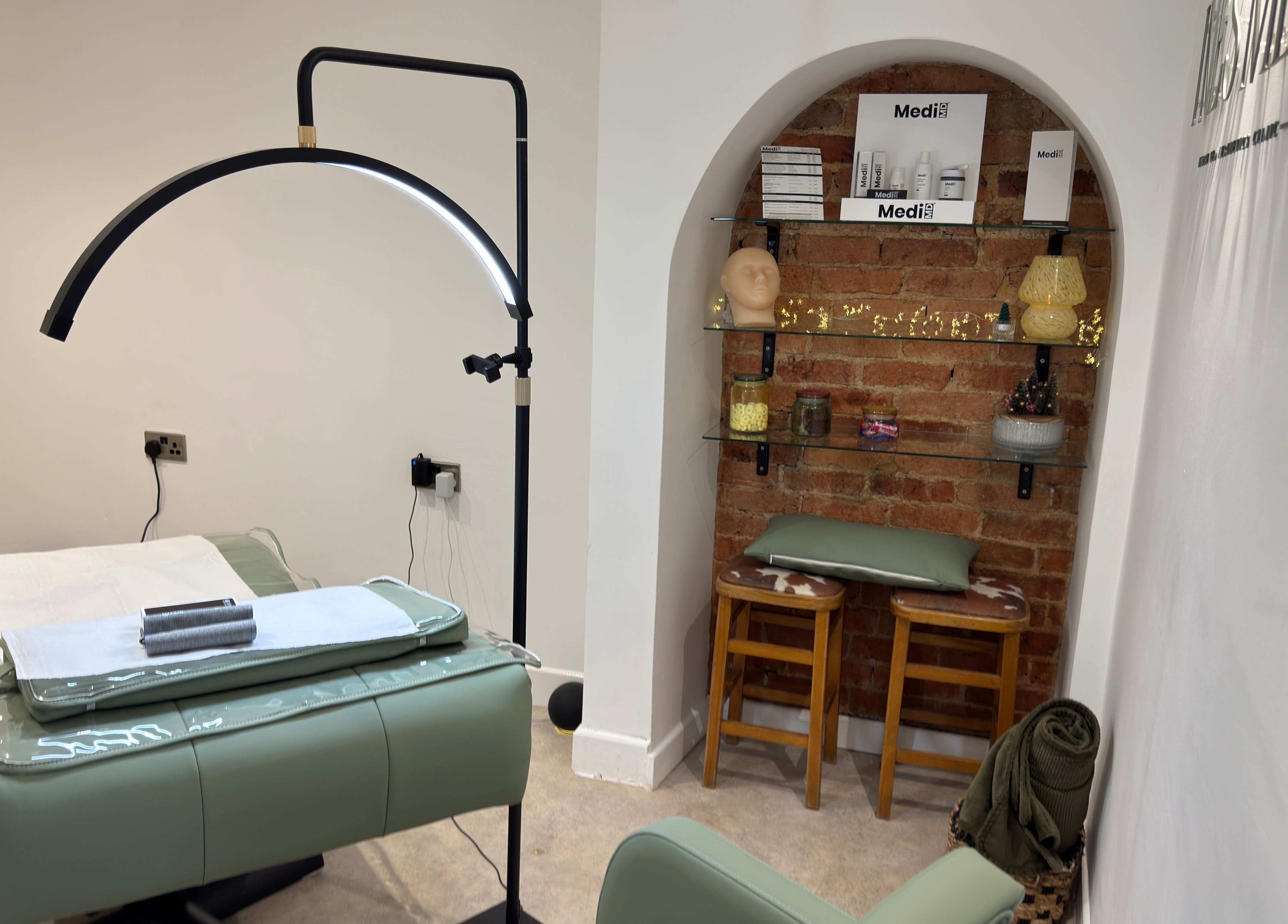 Modern treatment room at Pop Up Clinic INES MEDICS, Grantham, England, GB with aesthetic equipment.