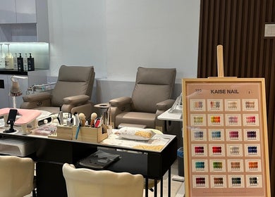 Elegant manicure stations at Bae Nail Art Studio, Kuala Lumpur, Malaysia.