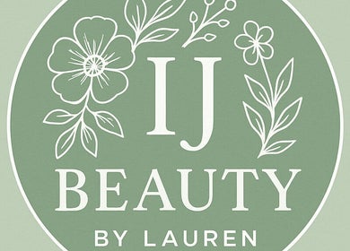 I J Beauty By Lauren logo with floral design, St Helens, England, GB.