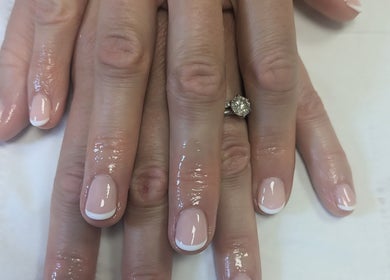 French manicure on hands at I J Beauty By Lauren, St Helens, England, GB.