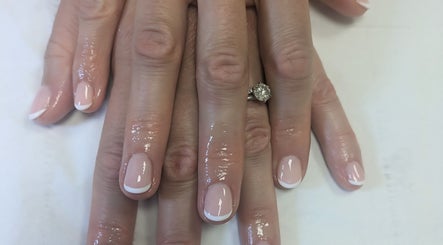 French manicure on hands at I J Beauty By Lauren, St Helens, England, GB.