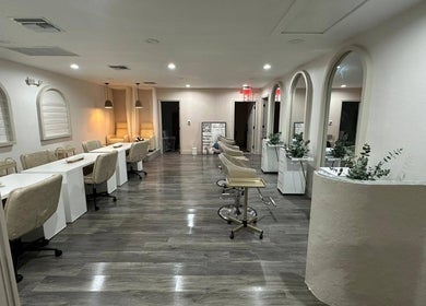 Elegant interior of Linduk by Lizzy, Cape Coral, Florida with plush seating and modern decor.