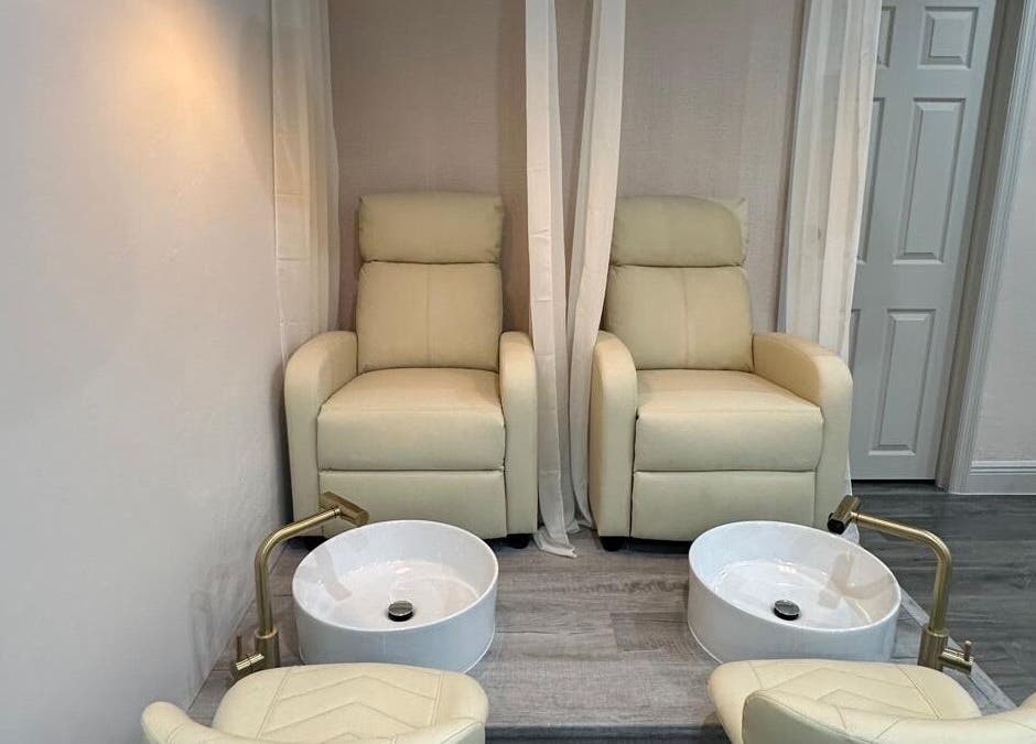 Spa pedicure chairs at Lizzy in Cape Coral, Florida, US offer a serene and luxurious experience.