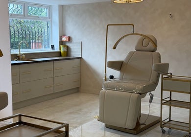Modern beauty treatment room at Skin Secrets By Amy Olivia, Hazel Grove, England, GB.
