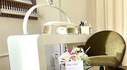 Elegant nail station at Taisiya Harding Nail Technician, Torquay, England, GB, showcasing premium nail care setup.