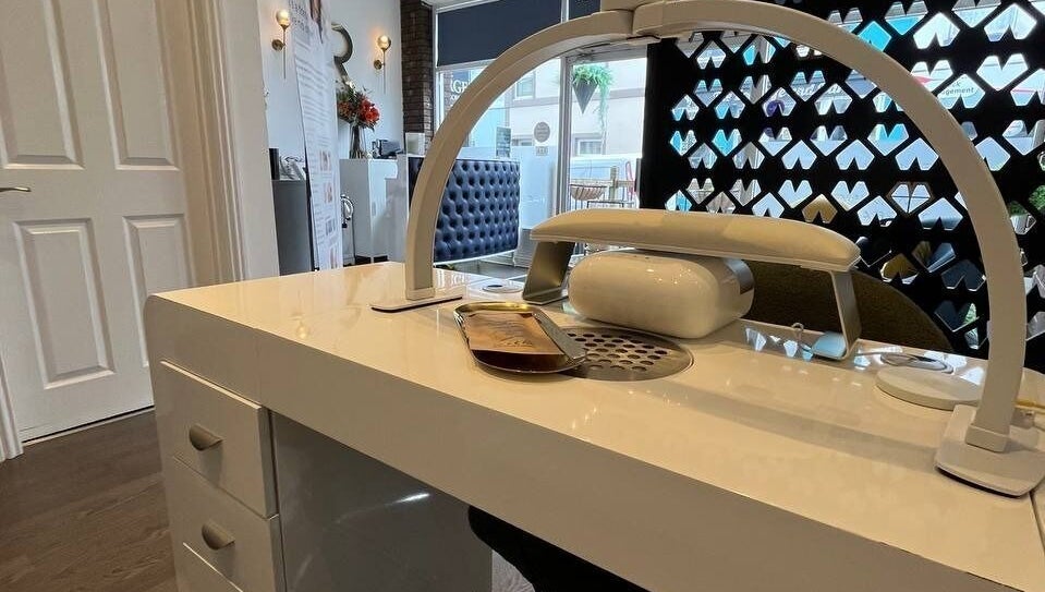 Modern nail station at Taisiya Harding Nail Technician, Torquay, England, GB, offering premium services.