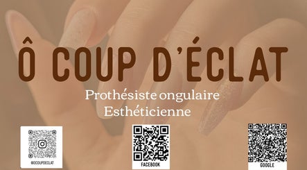Logo de Ô Coup d’Éclat à Saint-renan, Bretagne, FR, avec services de prothésiste ongulaire visibles.