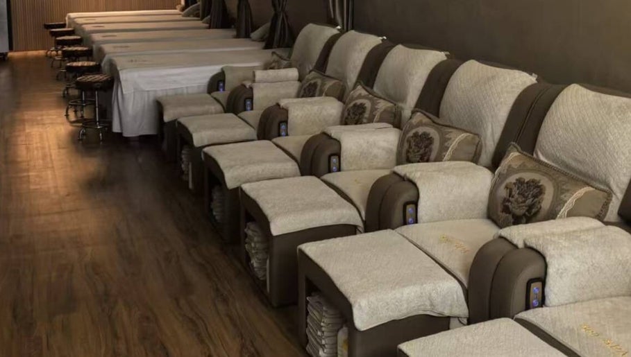 Comfortable massage chairs at Wonder Foot Spa, Singapore, SG. Experience relaxation and pampering in style.