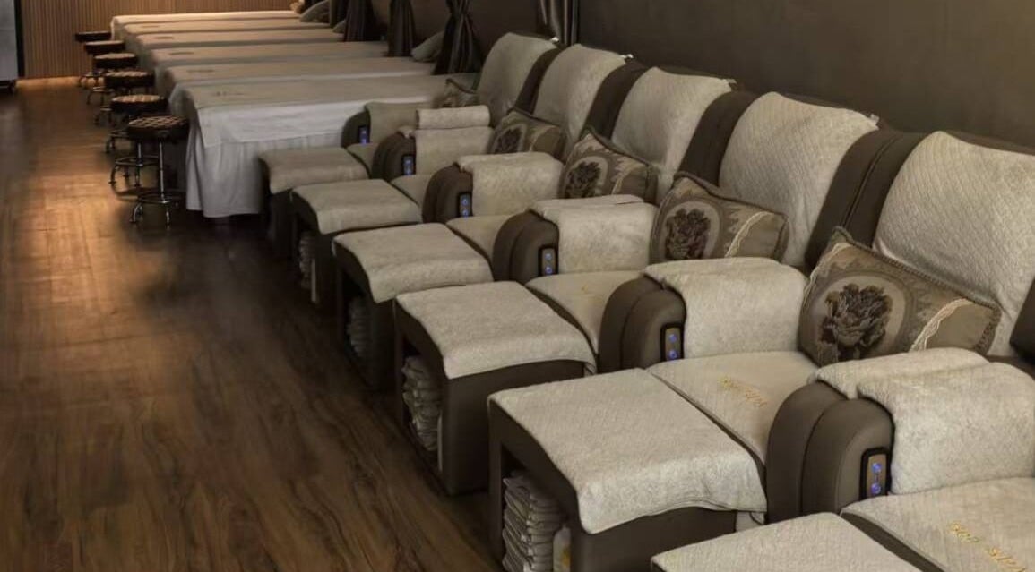 Comfortable massage chairs at Wonder Foot Spa, Singapore, SG. Experience relaxation and pampering in style.