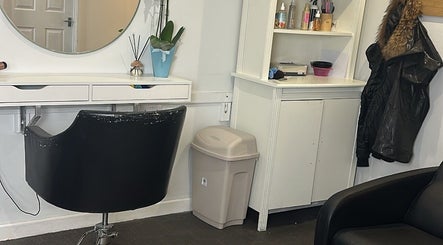 Modern styling chair and vanity at Alycelhair in Wythenshawe, England, GB.