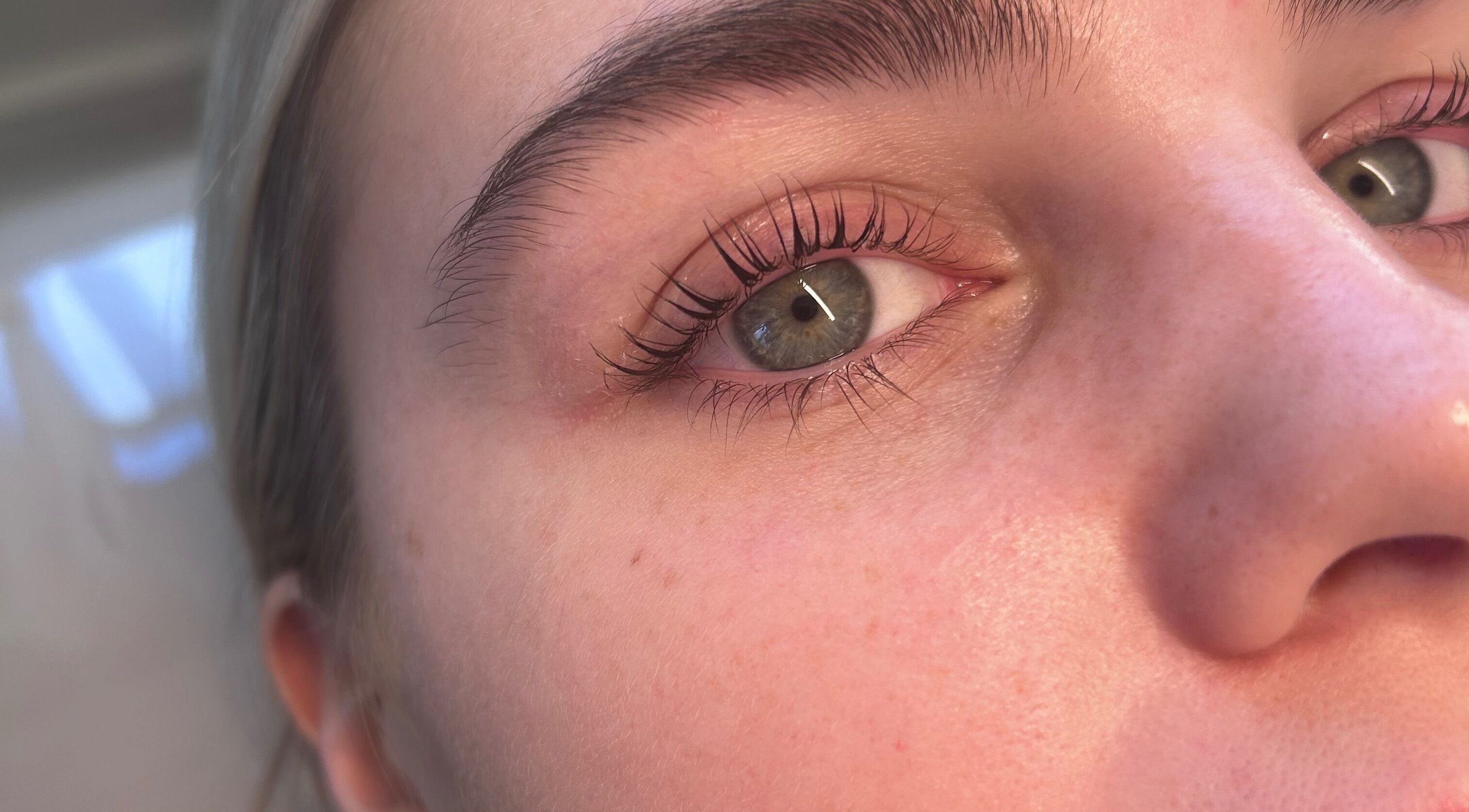 Close-up of expertly sculpted eyelashes at Studio by Mimi, Bedford, England, GB.