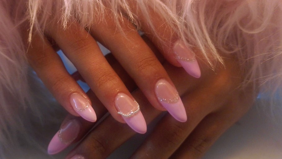 Elegant pink manicured nails at Isabella's Nails and Beauty, Cape Town, Western Cape, ZA.