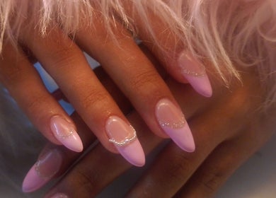 Elegant pink manicured nails at Isabella's Nails and Beauty, Cape Town, Western Cape, ZA.