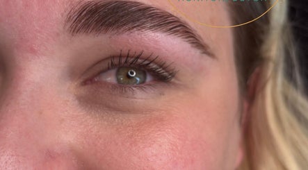 Close-up of expertly shaped eyebrows by Be.You.Tiful beauty by Liss in Honiton, England, GB.