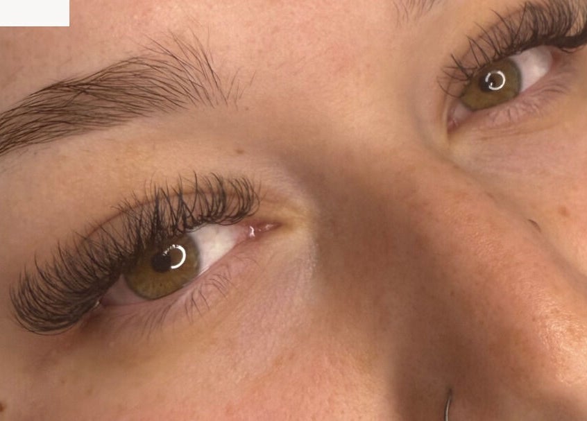 Close-up of styled lashes at S&S Beauty Services in Madeley, England, GB showcasing detailed beauty work.