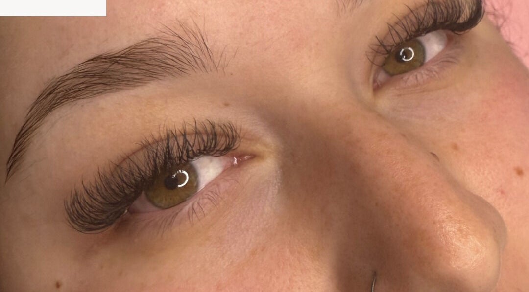 Close-up of styled lashes at S&S Beauty Services in Madeley, England, GB showcasing detailed beauty work.