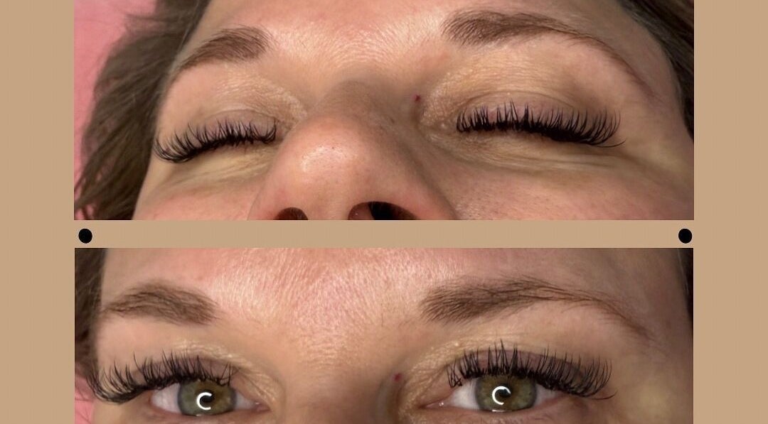 Close-up of eyelash extensions at S&S Beauty Services, Madeley, England, GB.