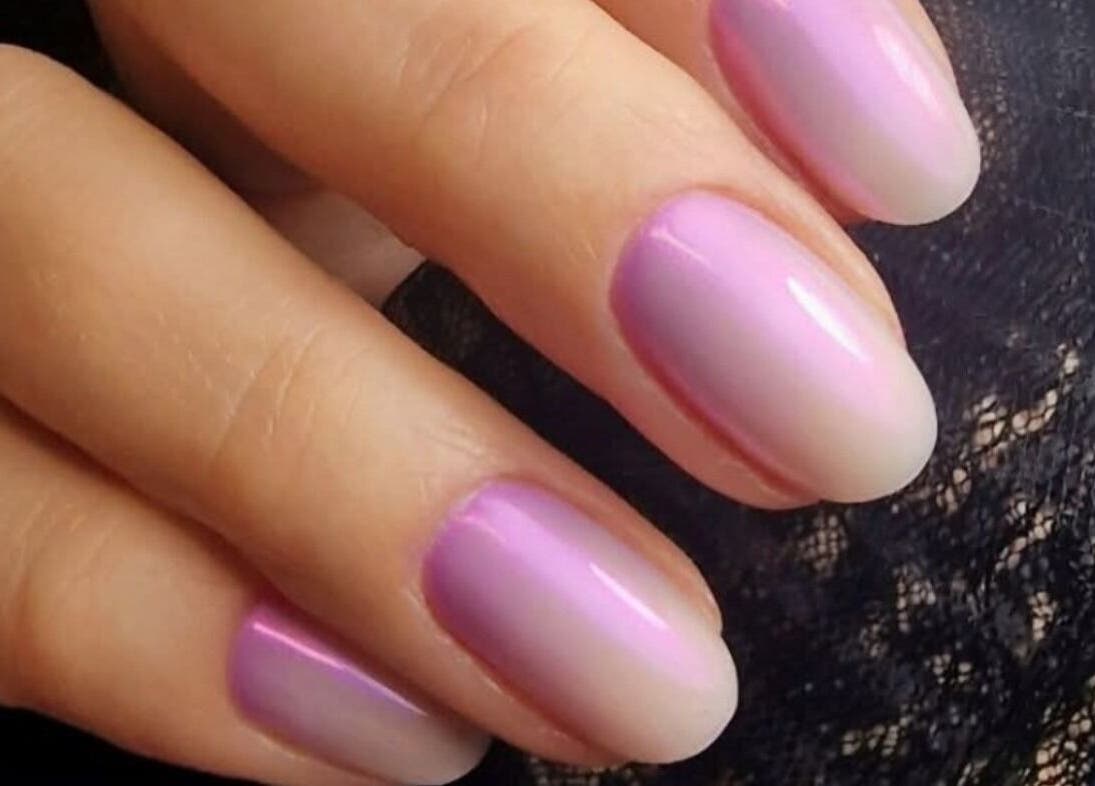 Elegant pastel purple nails at MODE, Thetford, England, GB, showcasing expert nail artistry.