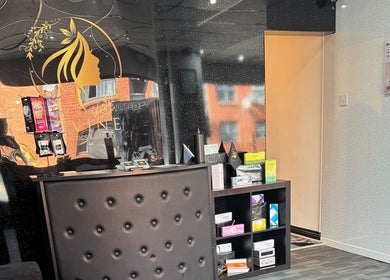 Elegant reception at Divine Aesthetics & Beauty, Crewe, England, GB, showcasing chic decor and products.
