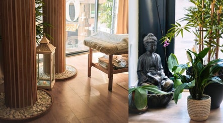 Interior de Nature Girona · Masajes a la carta en Girona, Catalunya, ES con decoración zen y plantas.