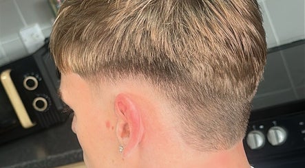 Close-up of a stylish undercut haircut by Peterborough Mobile Barber, Peterborough, England, GB.