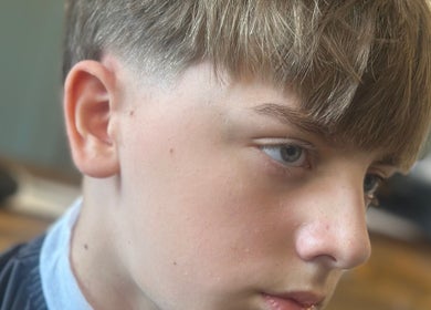 Close-up of a fresh haircut by Peterborough Mobile Barber, Peterborough, England, GB.