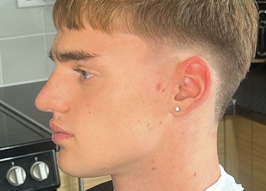 Close-up of a modern fade haircut at KlipCulture Mobile Barber, Peterborough, England, GB.