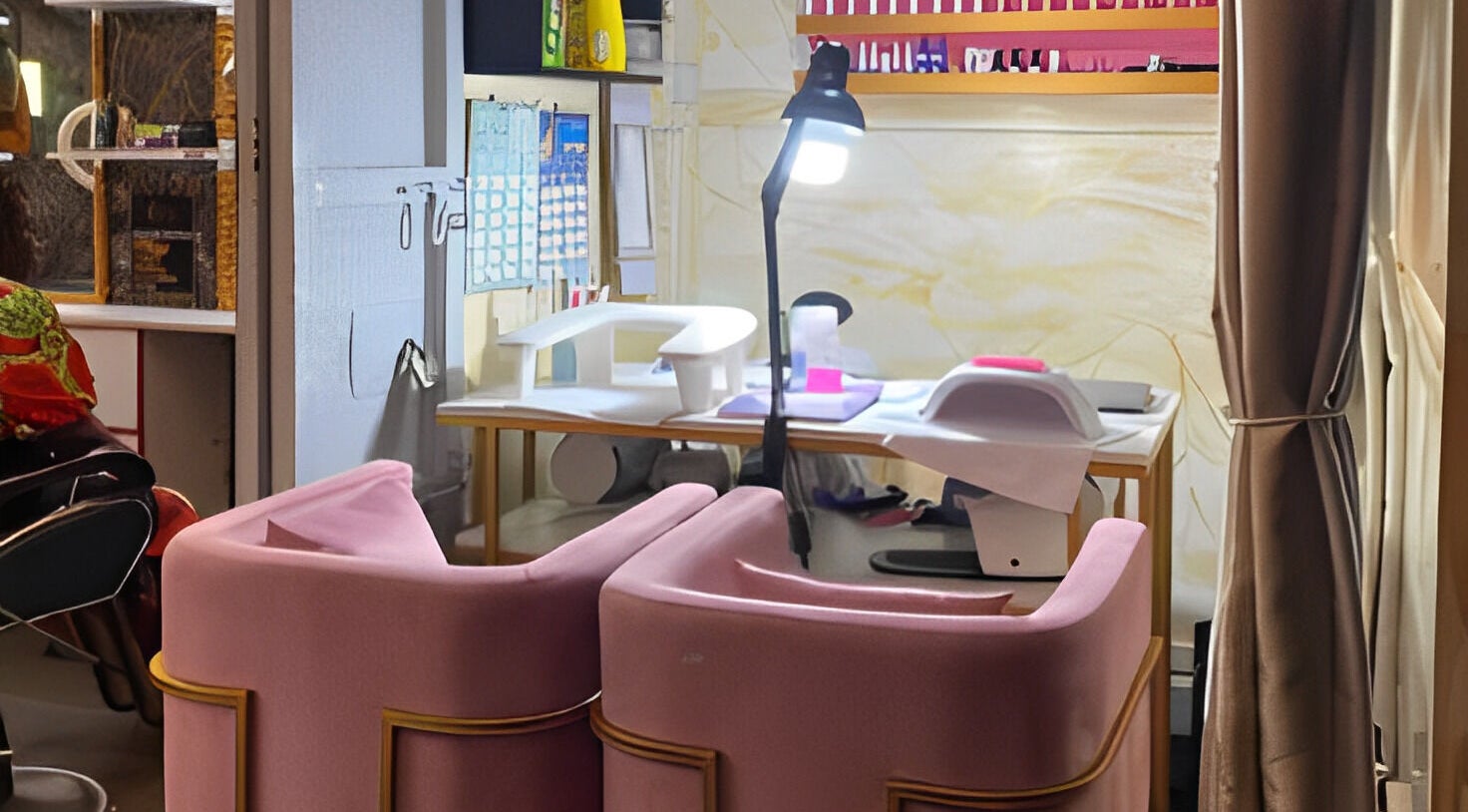 Salon Iremia - Hair, Facials & Nails cozy nail station in Bukoto, Kampala, Central Region, UG.